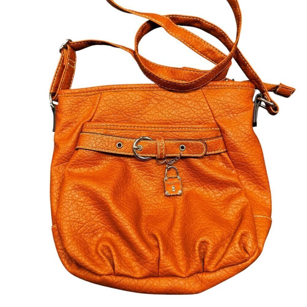 Vintage Rosetti Orange Leather Crossbody Bag